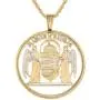 Hungarian Pendant & Necklace, Hunagary Five Pengo Coin Hand Cut Hungarian Pendant & Necklace, Hunagary Five Pengo Coin Hand Cut