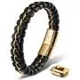 SERASAR | Premium Genuine Leather Bracelet for Men in Black | Magnetic Stainless Steel Clasp in Black, Silver and Gold | Exclusive Jewellery Box | Great Gift Idea SERASAR | Premium Genuine Leather Bracelet for Men in Black | Magnetic Stainless Steel Clasp in Black, Silver and Gold | Exclusive Jewellery Box | Great Gift Idea