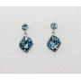Faship Gorgeous Aqua Swarovski Crystal Floral Necklace Earrings Set