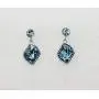 Faship Gorgeous Aqua Swarovski Crystal Floral Necklace Earrings Set