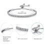 Platinum Plated White Cubic Zirconia Tennis Bracelet Simulated Sapphire Emerald Slider Bangle Bracelet for Women Girls