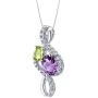 Sterling Silver Two Stone Chorus Pendant Necklace in Various Gemstones