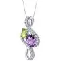 Sterling Silver Two Stone Chorus Pendant Necklace in Various Gemstones