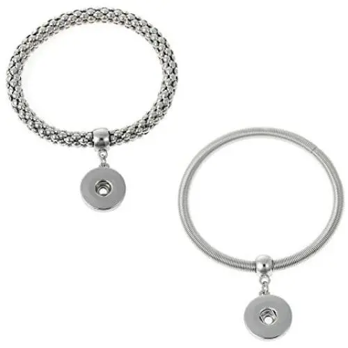 JGFinds Snap Button Bracelets 2 Pack, Elastic Band, Standard Button 18/20mm Diameter JGFinds Snap Button Bracelets 2 Pack, Elastic Band, Standard Button 18/20mm Diameter