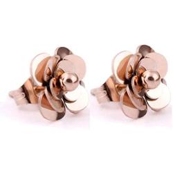 SMBH Rose Flower Necklace Earrings Set for Women Girls Rose Gold Jewelry Set