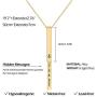 sloong 14k Gold Plated Personalized Bar Necklace, Hidden Messages Necklace Engrave Inspiring Necklace with Adjustable Chain Charm Valentines Gift for Women Girls