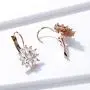 BAMOER 18K Rose Gold Plated Snowflake Leverback Earrings with Cubic Zirconia for Women CZ Jewelry Fashion Drop Earrings 3 Style