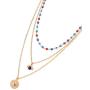 ZWGYS Evil Eye Necklace Gold Layered Necklace for Women Long Necklaces Gold Choker Necklaces Y Shape Pendant Necklace Multilayer BlueEye Necklace