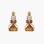 Tarinika Gandhra Antique Gold-Plated Indian Jewelry Set with Necklace and Earrings - White Red