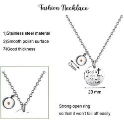 Mustard Seed Christian Gift God is Within Her She Will Not Fall Bracelet Necklace Psalm 46:5 Religious Jewelry