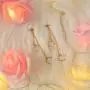 Earrings for Women-Double-Stranded Pearl Earrings Delicate Cuff Earrings Chain for Women and Girls