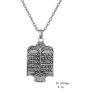 Jewish Torah Scroll 10 Commandments Link Chain Pendant Necklace Ethnic Jewelry