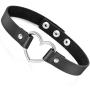 MOWOM Black Red Pink Purple Alloy Genuine Leather Necklace Choker Collar Heart Adjustable Rock