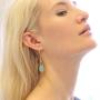 Humble Chic Simulated Druzy Needle Drops - Boho Gold-Tone Threader Upside-Down Long Hoop Dangle Earrings for Women - Created Geode Stone Sparkly Pendants