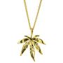 TIDOO Jewelry Mens Stainless Steel Leaf Steampunk Street Style Pendant Necklace Gold