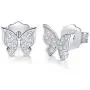 925 Sterling Silver Stud Earrings, BoRuo Cubic Zirconia Butterfly Earrings 925 Sterling Silver Stud Earrings, BoRuo Cubic Zirconia Butterfly Earrings