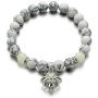 Luminous Glowing in The Dark Moon Lotus Flower Shaped Charm Bracelet for Women Natural Turquoise Stones Yoga Prayer Jewelry