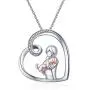 Bolelis 925 Sterling Silver Dog Necklace - Lovely Animal Heart Pendant Necklace Christmas Mother Day Jewelry for Women,Mom,Daughter,Girls,Pet Lover,Chain 18'' (Childhood Dog Necklace)