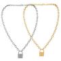 Lock Necklace for Women Men Lock Chain Necklace Gold Padlock Necklace Punk Necklace Jewelry Gift