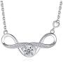 DESIMTION Infinity Necklaces for Women,925 Sterling Silver Infinity Rose Necklace,Infinity Heart Necklace  Birthday for Women Girls