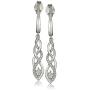 Amazon Collection Sterling Silver Diamond Twist Pendant Necklace and Earrings Box Set (1/5 cttw), 18''