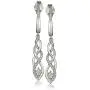 Amazon Collection Sterling Silver Diamond Twist Pendant Necklace and Earrings Box Set (1/5 cttw), 18''