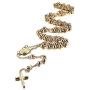 VNOX Unisex Black Stainless Steel Long Rosary Bead Chain Jesus Cross Catholic Crucifix Cross Necklace,36''