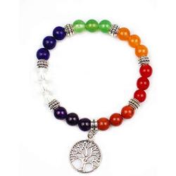 ARZASGO Men Women 7 Chakra Natural Gemstone Beads Bracelet Colorful Crystal Lava Rock Stretch Wrist Bracelets for Yoga Meditation Prayer Healing Protection