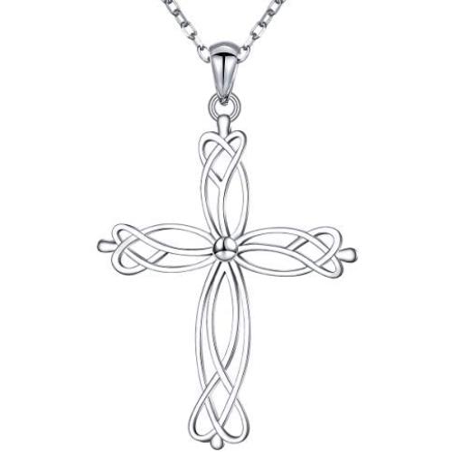 S925 Sterling Silver Jewelry Cross Pendant Necklace for women girls