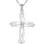 S925 Sterling Silver Jewelry Cross Pendant Necklace for women girls
