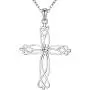 S925 Sterling Silver Jewelry Cross Pendant Necklace for women girls