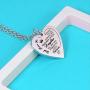 MollyQueen Daughter Heart Pendant Necklace from Dad Mom Inspirational Gift Remember Whose Daughter You are Stainless Steel Jewelry Birthday Gifts