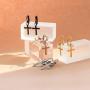 555Jewelry Womens Stainless Steel Small Cross CZ Stud Dangle Lever Back Earrings
