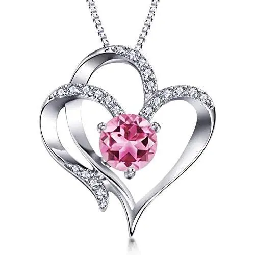 Heart Necklace 14K Gold Plated 5A Cubic Zirconia Pendant Necklaces for women