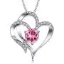 Heart Necklace 14K Gold Plated 5A Cubic Zirconia Pendant Necklaces for women