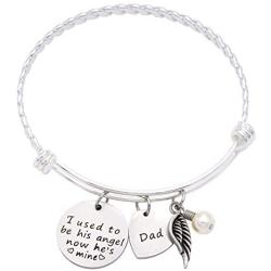 Memorial Necklace I Used to Be His Angel Now Hes Mine Necklace/Bracelet Daddy, in Memory of Loved One Dad