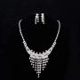 JinYu 5 Pcs Rhinestone Bridesmaid Jewelry Sets for Women Necklace and Ring and Earring Set for Wedding with Crystal Bracelet