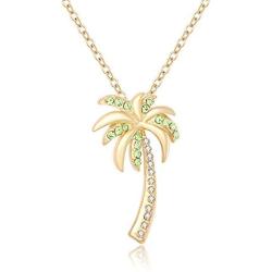 MANZHEN Dainty Crystal Palm Tree Pendant Necklace Summer Style