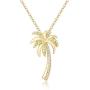 MANZHEN Dainty Crystal Palm Tree Pendant Necklace Summer Style