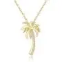 MANZHEN Dainty Crystal Palm Tree Pendant Necklace Summer Style MANZHEN Dainty Crystal Palm Tree Pendant Necklace Summer Style