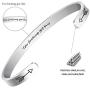 DOZZIOR Inspirational Bracelets Cuff for Women Girls Encouragement Bangle Gifts for Friend with Box & Exquisite Card(Stainless Steel)