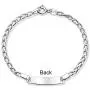 Thin ID Identification Bracelet Curb Cuban Link Engravable Name Plate 925 Silver Sterling Small Wrist 6 Inch Personalize