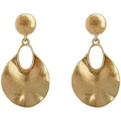 Simple Geometric Drop Earrings Retro Earbob Round Dangles Hoops Women Unique Boho Leaf Earrings Tribal Jewelry