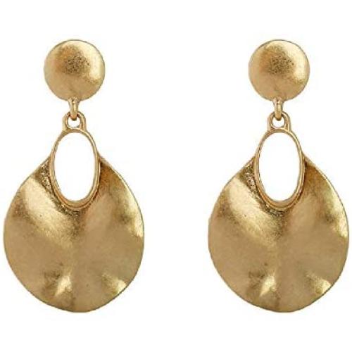 Simple Geometric Drop Earrings Retro Earbob Round Dangles Hoops Women Unique Boho Leaf Earrings Tribal Jewelry