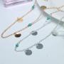 YienDoo Bohemia Necklace with Sequin Turquoise Bead Pendant Fashion Simple Choker Chain Jewelry for Woman and Girls