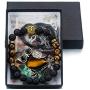 Softones Owl Necklace Healing Crystals Necklace for Women Men Reiki Spiritual Energy Gemstone Necklace Lava Owl Bracelet Set Gifts for Women with Gift Box