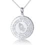 Bible Verse Prayer Necklace Christian Jewelry Sterling Silver Praying Hands Baptism Inspirational Medallion Pendant