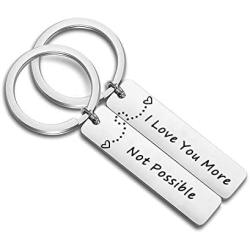 Zuo Bao Couple Keychain I Love You More/Not Possible Gift for Wife Husband Boyfriend Girlfriend Gift