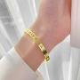 Fashion Classic Stainless Steel Roman Numeral Bangle Bracelet for Women Jewelry，Rose gold color ,Gold color，Silver color, 4.5mm Width