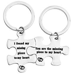 WUSUANED Puzzle Piece Keychain You are The Missing Piece to My Heart I Found My Missing Piece to My Heart Puzzle Jewelry Gift for Couple Best Friend